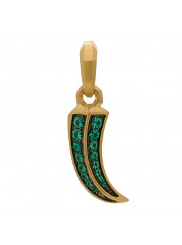 18K Yellow Gold Emerald Roman Claw Amulet Pendant