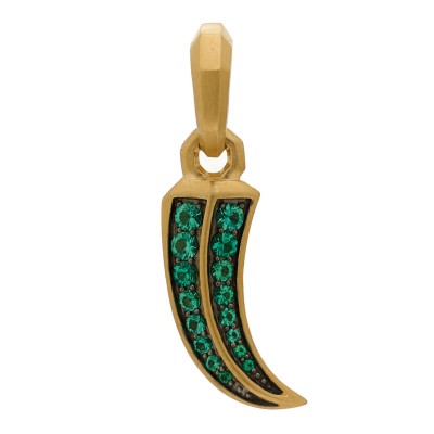 18K Yellow Gold Emerald Roman Claw Amulet Pendant