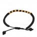 18K Yellow Gold Nylon Fortune Woven Bracelet Black