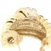 14K Yellow Gold Diamond Crossover 3 Row Hoop Earrings