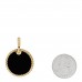 18K Yellow Gold Black Onyx Mother of Pearl Elements Disc Pendant