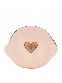 18K Rose Gold Diamond Heart Pinky Ring 45 3.25