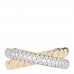 18K Yellow Gold Diamond 7.4mm Crossover Two Row Ring 53 6.25