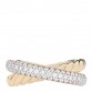 18K Yellow Gold Diamond 7.4mm Crossover Two Row Ring 53 6.25