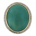 18K Yellow Gold Diamond Turquoise Albion Oval Ring 54 6.75