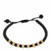 18K Yellow Gold Nylon Fortune Woven Bracelet Black