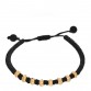 18K Yellow Gold Nylon Fortune Woven Bracelet Black