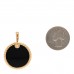 18K Yellow Gold Black Elements Disc Pendant
