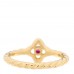 18K Yellow Gold Diamond Ruby 9mm Venetian Quatrefoil Ring 52 6