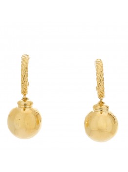 18K Yellow Gold Solari Hoop Drop Earrings