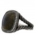 Darkened Sterling Silver Gray Diamond Labradorite 17mm Albion Ring 59 8.75