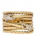 18K Yellow Gold Diamond Double X Crossover Ring 49 4.75