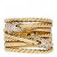 18K Yellow Gold Diamond Double X Crossover Ring 49 4.75
