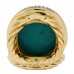18K Yellow Gold Diamond Turquoise Albion Oval Ring 54 6.75