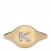 18K Yellow Gold Diamond Initial K Pinky Ring 49 5