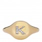 18K Yellow Gold Diamond Initial K Pinky Ring 49 5