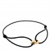 18K Yellow Gold Sculpted Cable Linked Cord Bracelet Black