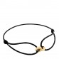 18K Yellow Gold Sculpted Cable Linked Cord Bracelet Black