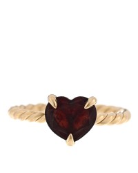 18K Yellow Gold Garnet 7mm Heart Chatelaine Ring 47 4