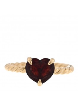 18K Yellow Gold Garnet 7mm Heart Chatelaine Ring 47 4