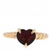18K Yellow Gold Garnet 7mm Heart Chatelaine Ring 47 4
