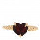 18K Yellow Gold Garnet 7mm Heart Chatelaine Ring 47 4
