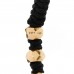 18K Yellow Gold Nylon Fortune Woven Bracelet Black