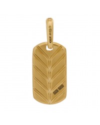 18K Yellow Gold 21mm Chevron Dog Tag Pendant