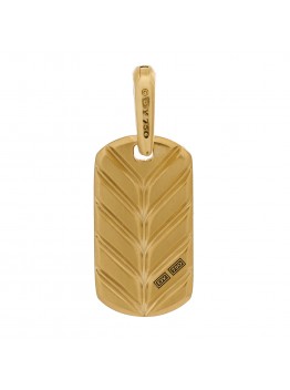 18K Yellow Gold 21mm Chevron Dog Tag Pendant