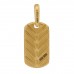 18K Yellow Gold 21mm Chevron Dog Tag Pendant