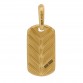 18K Yellow Gold 21mm Chevron Dog Tag Pendant