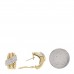 14K Yellow Gold Diamond Crossover 3 Row Hoop Earrings