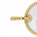 18K Yellow Gold Black Onyx Mother of Pearl Elements Disc Pendant