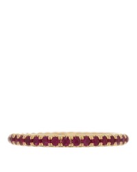 18K Yellow Gold Ruby 2mm Pave Cable Collectibles Stack Ring 58 8.5