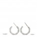 18K White Gold Diamond 16mm Wisteria Hoop Earrings