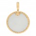 18K Yellow Gold Black Onyx Mother of Pearl Elements Disc Pendant