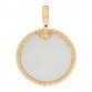 18K Yellow Gold Black Onyx Mother of Pearl Elements Disc Pendant