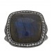 Darkened Sterling Silver Gray Diamond Labradorite 17mm Albion Ring 59 8.75