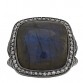 Darkened Sterling Silver Gray Diamond Labradorite 17mm Albion Ring 59 8.75