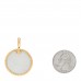 18K Yellow Gold Black Onyx Mother of Pearl Elements Disc Pendant