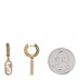 Metal Crystal O'Lock Huggie Earrings Gold