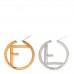 Metal FF Hoop Earrings Gold Silver