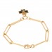 18K Yellow Gold Diamond Clover Extended Clip Chain Bracelet