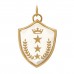 18K Yellow Gold Diamond Quartz Large Per Aspera Ad Astra Sealed Gemstone Crest Pendant