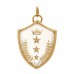 18K Yellow Gold Diamond Quartz Large Per Aspera Ad Astra Sealed Gemstone Crest Pendant