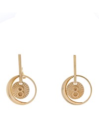 18K Yellow Gold Karma Medallion Earrings