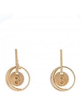 18K Yellow Gold Karma Medallion Earrings