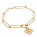 18K Yellow Gold Diamond Clover Extended Clip Chain Bracelet