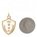 18K Yellow Gold Diamond Quartz Large Per Aspera Ad Astra Sealed Gemstone Crest Pendant