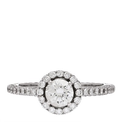 18K White Gold Diamond .50ct Constellation Round Engagement Ring 50 5.5